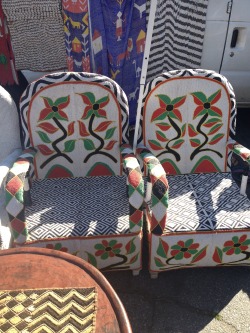 Awesome beaded chairs found at the Fairfax flea. 