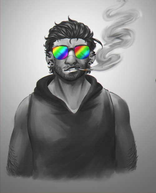 He's Gay And Only Wears Black & White... It's Just Funny To Me Since The Straight Flag Is B&w...