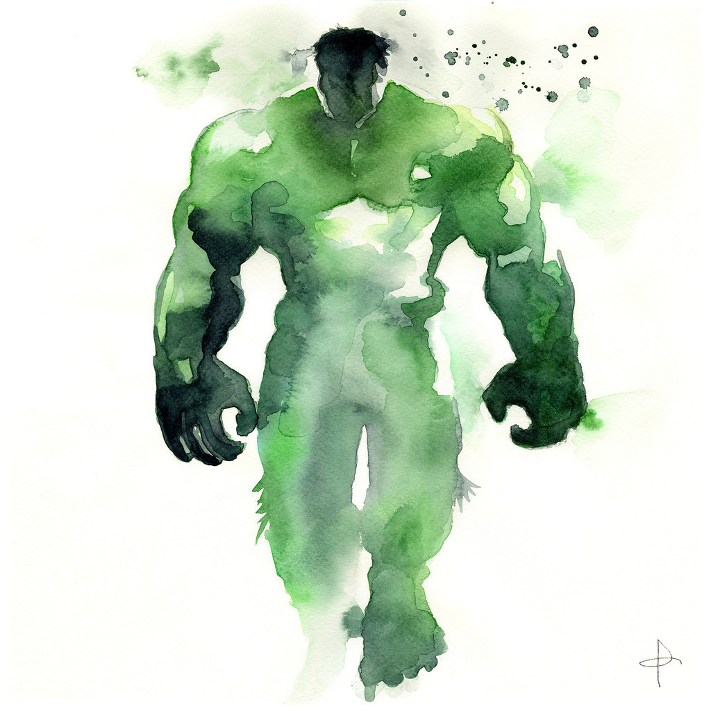 league-of-extraordinarycomics: Superhero watercolors  By  Blule 