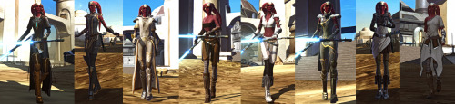 Outfit reference for some of my SWTOR characters, because why the hell not. Class and spec on each o