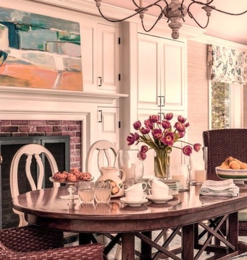Transitional Dining Room - Great RoomA Picture Of A Medium-sized Transitional Great Room With A Medium-tone