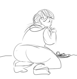 filthy horrible man eating cake off the floor