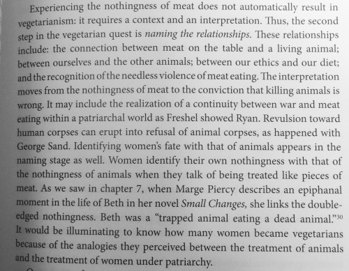 The Sexual Politics of Meat, Carol J Adams (p 167)