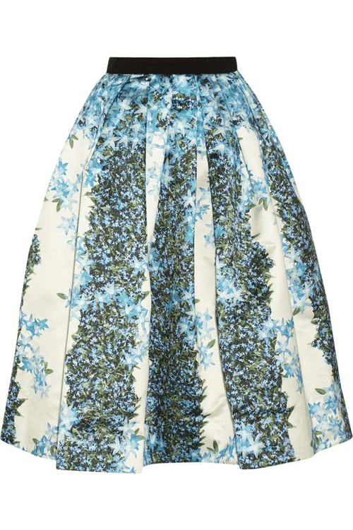 girls-vintage-fashion:Sidewalk floral-print silk-gazar midi skirt