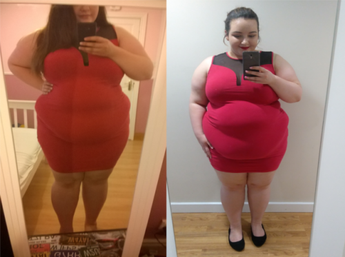 biggalsdoitbetter:  littlebiglolita:  270 pounds to 301 pounds  What a fantastic gain! And the dress still fits! 