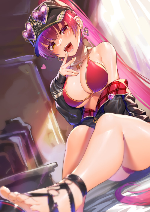 a-titty-ninja:  「宝鐘マリン」 by 黄ばんだごはん | Twitter๑ Permission to reprint was given by the artist ✔.