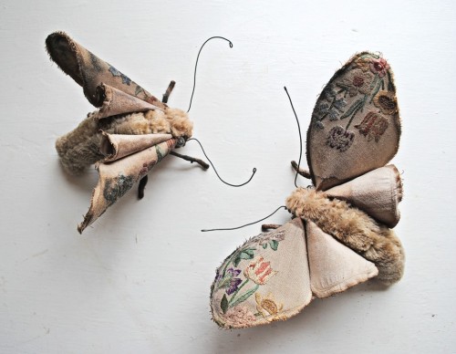 Works by the talented Mr. Finch, who uses mostly recycled vintage textiles to create larger than lif