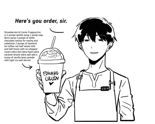 nonpoppie:barista au but its all malicethank u to freya (@kaeyafucker420 on twitter) for the dialogu