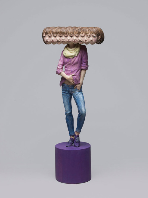 kelagon:thedesigndome:Glitched Wooden Statues Explore Complex Human EmotionsYoshitoshi Kanemaki from