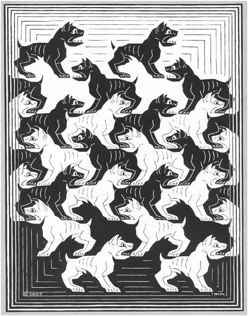artist-mcescher: Regular Division of The Plane IV, 1957, M.C. Escher