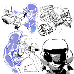 thegembeaststemple:  Unwinding with some action-y Garnet doodles 