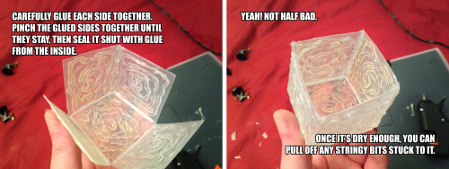 dungeonsdonuts: dungeonsdonuts: Gelatinous cube miniature tutorial.  Stick it in your face and 