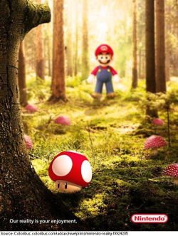 toddhowardxreader:  grazer-razor:  suppermariobroth: Print ad made in 2014 as part of a general Nintendo advertising campaign in Brazil. is this where he first found the shrooms?    @rageomega I FOUND HIM IN 3 SECONDS