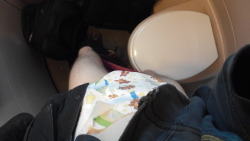 dialphaper:  diapering up in the train. going to see zootopia. I hope its as good as the trailer. :P 