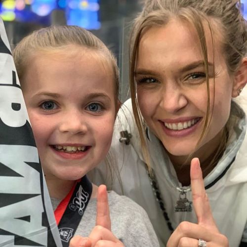 Josephine with a little fan in London.