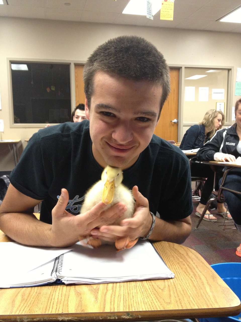 teenytigress:  DUCK UPDATE: TODAY WE HAD A FIRE DRILL AND HE CARRIED THE DUCKY OUTSIDE