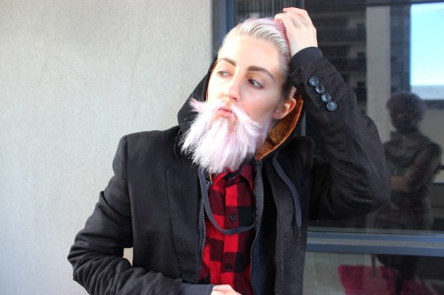 albinwonderland:four pictures of me from this week I felt cute!The pink false beard suits you remar