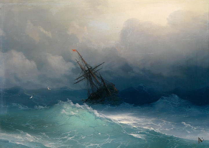 knightofleo:  mymodernmet:  Mesmerizing Translucent Waves from 19th Century Paintings