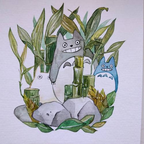 penelopeloveprints:#bamboo #totoro #watercolorpainting #watercolor #paintingoftheday #ghibli #studio