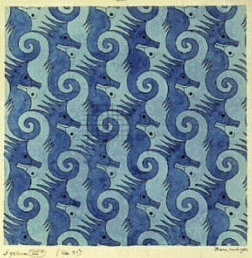 Tessellated Seahorses   -    M.C. EscherDutch, 1898-1972