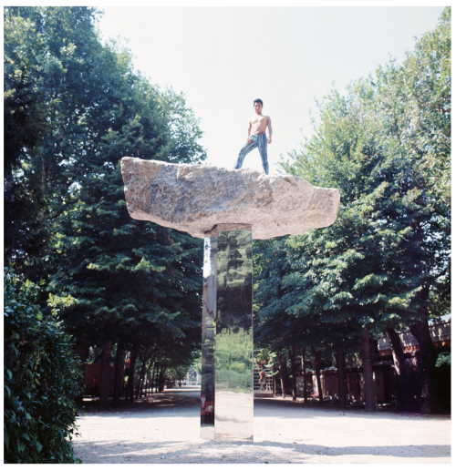 Nobuo Sekine and his Phase of Nothingness (1969) installed at the Japanese Pavilion, 35th Venice Bie