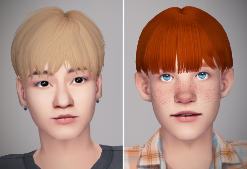 All 4 hairs come in @poppet-sims textures and v2 colors. The first 3 work from toddler to elder, the