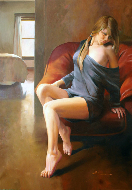 artbeautypaintings:  Thin provocation - Spartaco Lombardo 