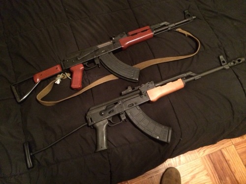 rtf-j:  The Kalashnikov pattern collection: Polytech AKS (holding onto for a buddy while he deployed) Galil 5.56 (parts kit build) Galil 7.62 (IMI/Action Arms import) Molot VEPR 12 CAI VZ 2008 Molot VEPR 308 Izhmash Saiga 223 Izhmash Saiga 5.45 AMD-65