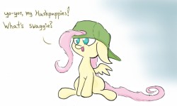 fluttershai:  cocoa-bean-loves-fluttershy:  Flutter just so hip.  I’m down with the fillies and their… jib jab… funky fresh… slang bus, yo…-ho and a bottle of rum.  X3! *giggles* Too&hellip; cute&hellip;! &gt;w&lt;
