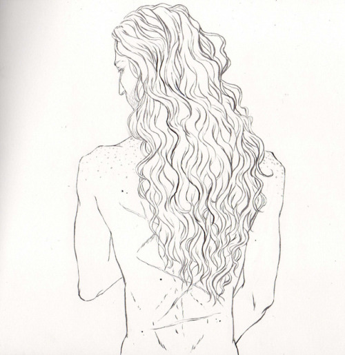 Inktober 2017 - Day 5: LongAnders has very long hair in my fanfic, so I thought I’d try my han
