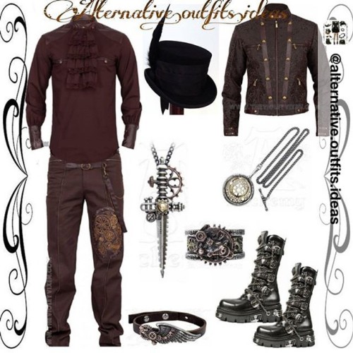 Repost from @alternative.outfits.ideas Steampunk boy Clothes from @theofficialvv Boots from @newrock