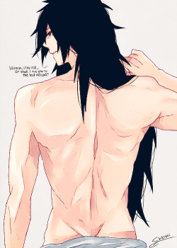 shikisaii:  Sorry not sorry, this is what happens when I listen to Beyonce’s blow, I HOPE MADARA STAYS HALF NAKED FOREVER BLESS KISHIMOTO