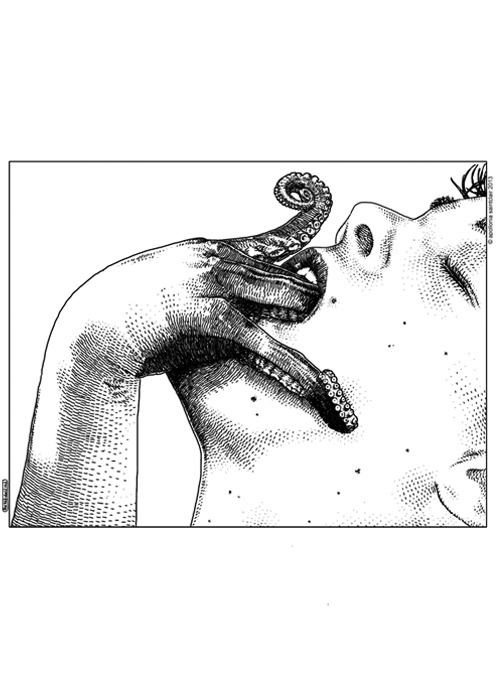 septagonstudios:  Apollonia Saintclair ON TUMBLR She Tries To Reach Into Her Guts