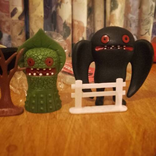 Here they are with their habitat. #toys #mothman #flatwoodsmonster #davidhorvath #sunminkim