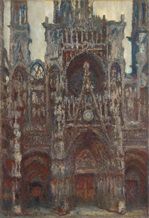 artist-monet:Rouen Cathedral, evening, harmony in brown, Claude MonetMedium: oil,canvashttps://www.w