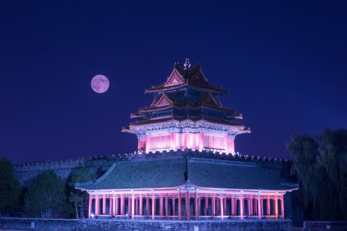 Moon & Forbidden City, Beijing, China. (cr: X)