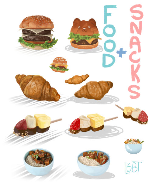 Some food paintings I did for my portfolio