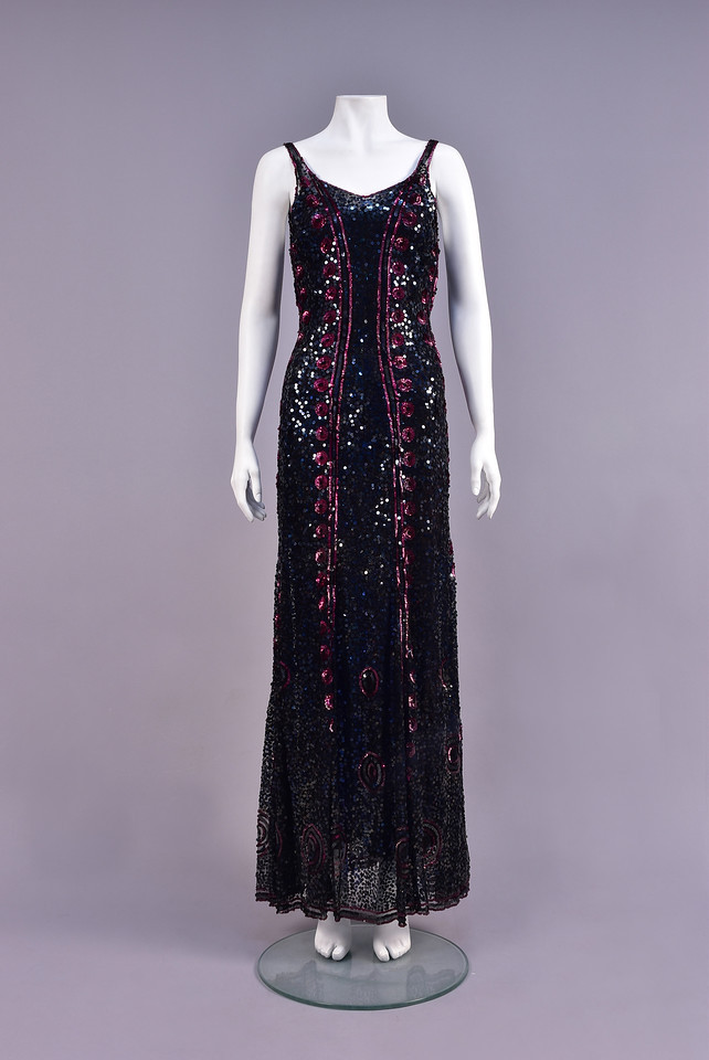 Evening dress, sequins, Coco Chanel designer, French, 1930s