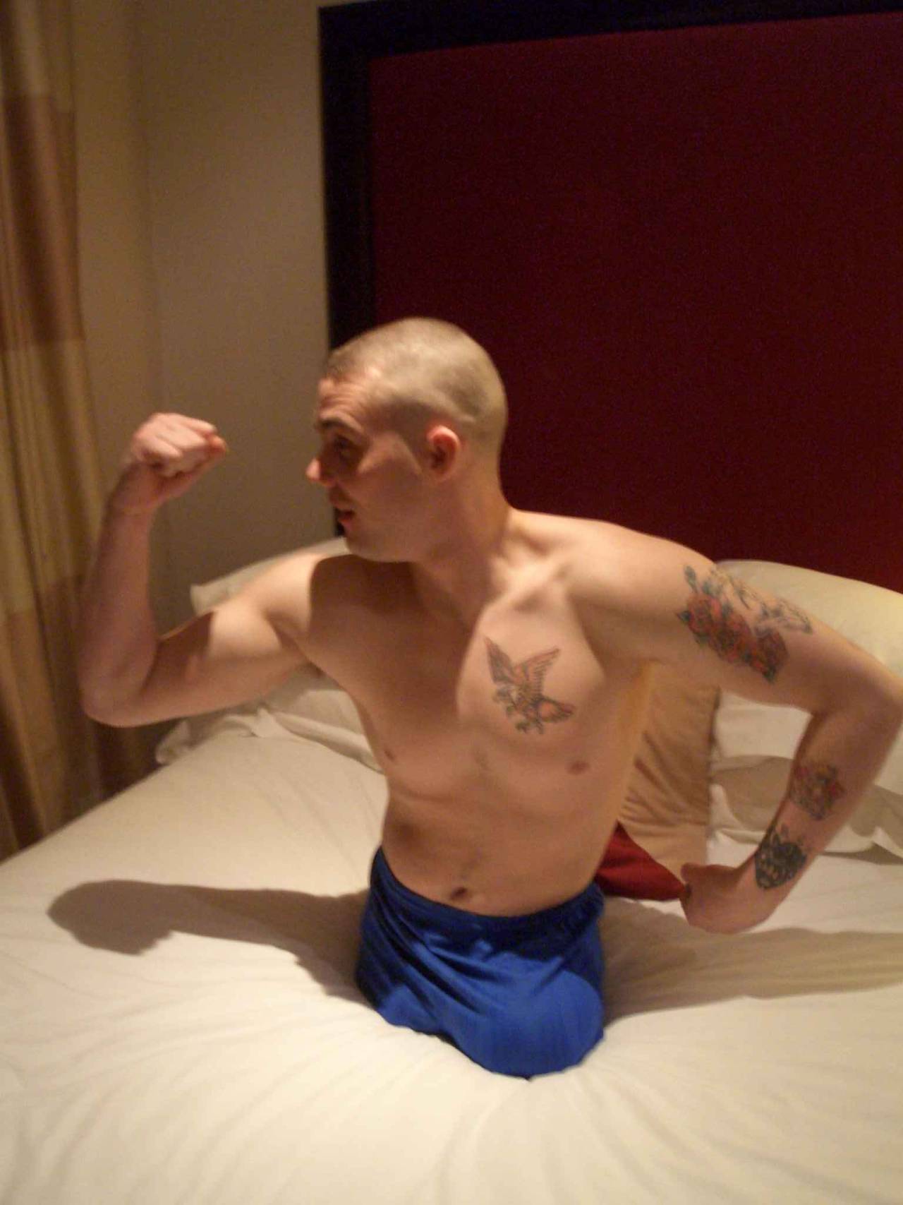 guynchair:  Showing off his torso &amp; tats 