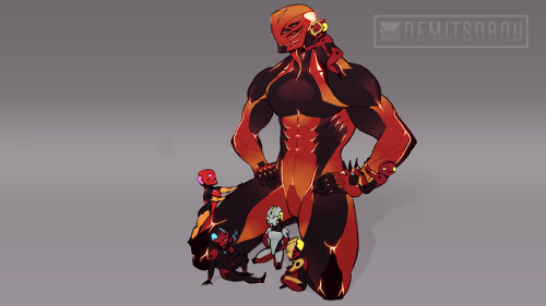 demitsorou:  For reasons unknown I wanted to draw Akamai being a big mom to their toa of fire, so I 