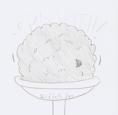 thedenofravenpuff:  Careful when you mix baby birbs with birdbaths. Especially the floofy kind.And that was the last M!A post! And good riddance, I was getting real tired of drawing bebi birb Puffling. Wanna do other stuff now. M!A Baby Gryphon - 10/10