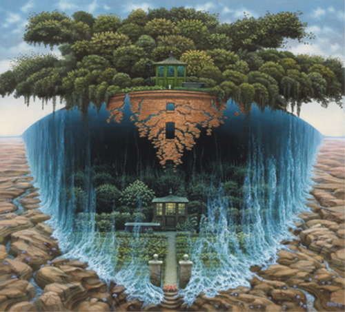 Art by Jacek Yerka1. Desert Island2. Double Life II3. Enclave4. Eruption5. Fences