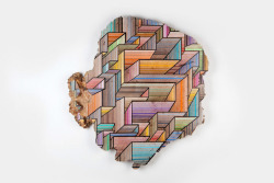   New Salvaged Wood Pieces Fused with Geometric Patterns by Jason Middlebrook  