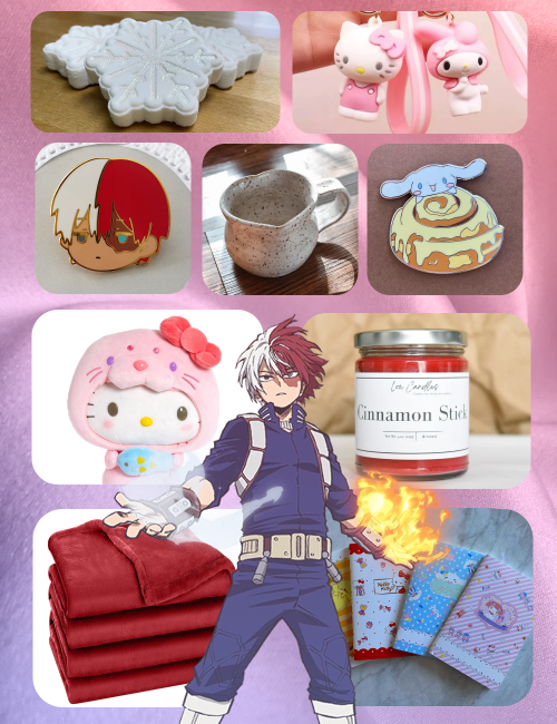  ❥ a Todoroki Shouto, Sanrio-themed self care kit / requested by anonsnowflake bath bomb ($5.25) / s