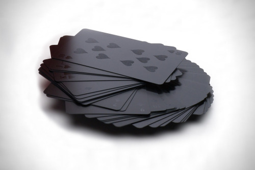 Monochromatic Deck Of Cards. (via Monochromatic Deck Of Cards | HiConsumption) More black here.