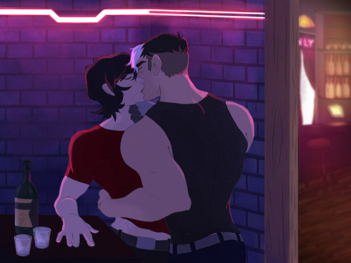 Shiro draws back, grins, looks down at Keith as if he wants to devour him– which is ironic giv