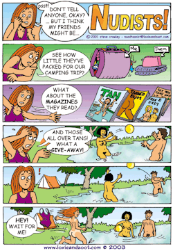 nudetoons:  Another cartoon/artwork from NudeToons. Find out more about clothes-freedom @ iNaked. 