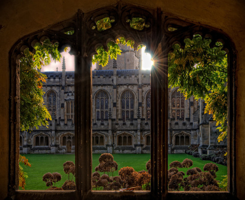 thelastenchantments:Sunset from the cloisters at Magdalen, one of the colleges upon which Fleet, the