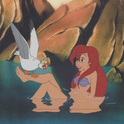talesfromweirdland:Animation art from THE LITTLE MERMAID (1989) scene where Ariel discovers she has 