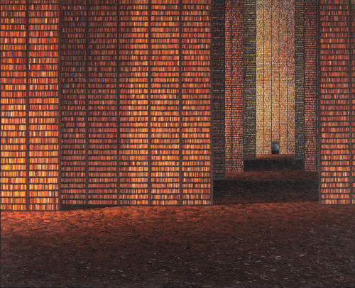 jareckiworld: Adam Patrzyk  —  Library  (oil on canvas, 2002)